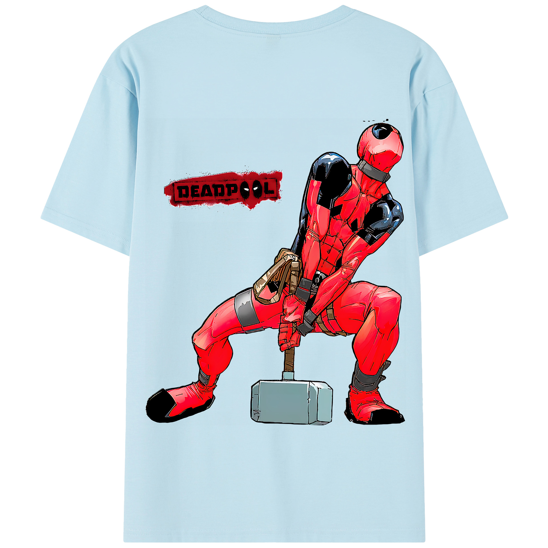 （画像用） Deadpool デッドプール 綿100％半袖Tシャツ（背面プリント）